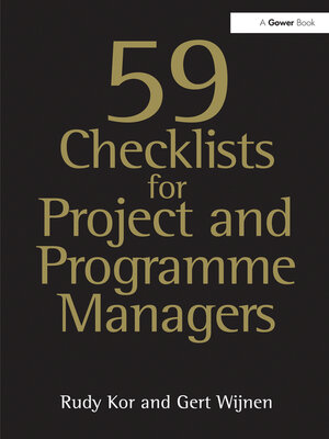 cover image of 59 Checklists for Project and Programme Managers